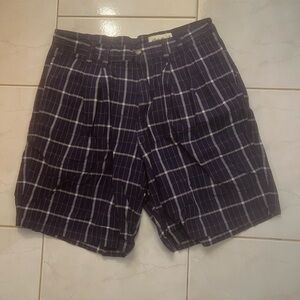 Eddie Bauer Men's Dark Blue Checkered Shorts